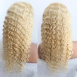 30 Inch Raw Virgin Human Hair Deep Wave 613 Blonde Lace Front Closure Wig 13x4 Curly Transparent Lace Frontal Wig