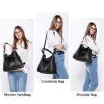 Fashion Wholesale REALER Vintage High Quality PU Leather Crossbody Tote Bag Luxury Ladies Hobo Hand Bag Women Purses and Handbag